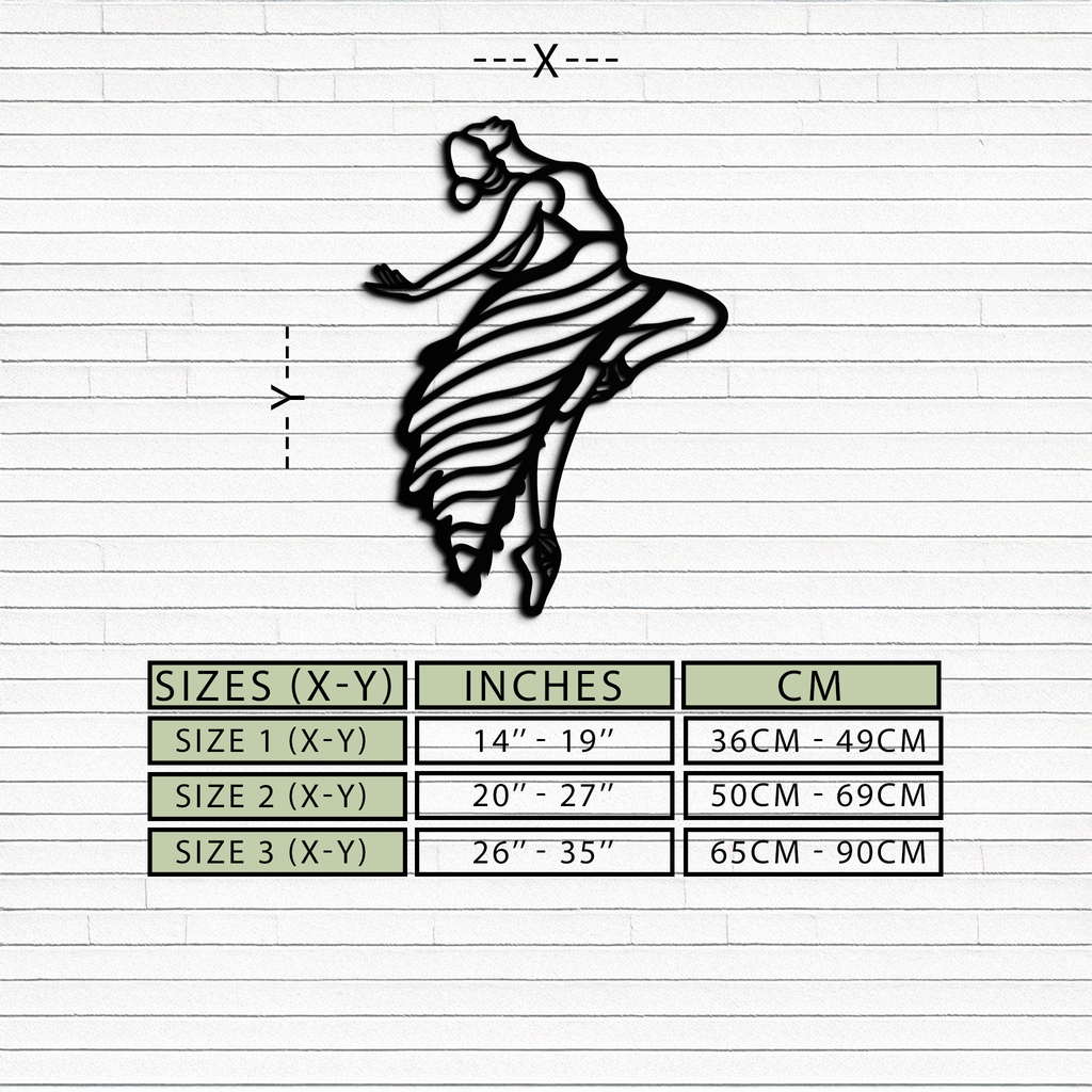 Dancing Woman Metal Wall Art – Graceful Silhouette Décor for Artistic Spaces- KAF648