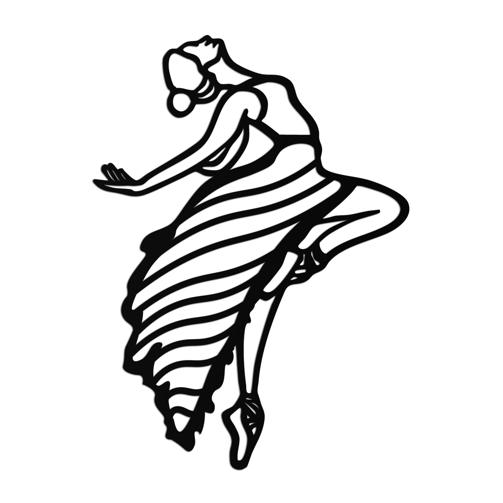 Dancing Woman Metal Wall Art – Graceful Silhouette Décor for Artistic Spaces- KAF648