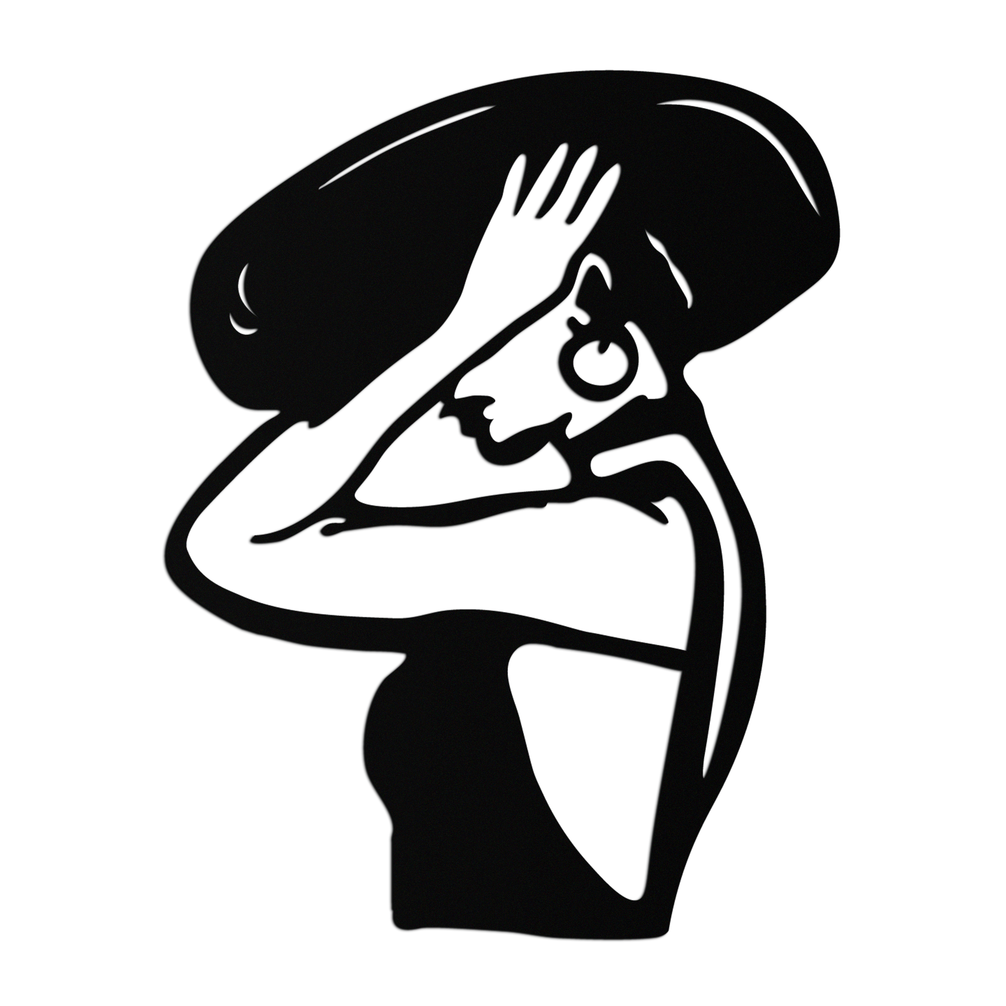 Elegant Woman with Hat Metal Wall Art – Fashion-Inspired Silhouette Décor- KAF651