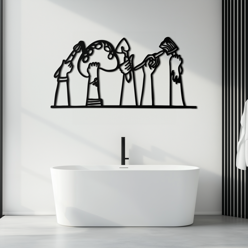 Paint Brushes Metal Wall Art – Creative Studio Decor for Artists and Art Lovers- KAF652