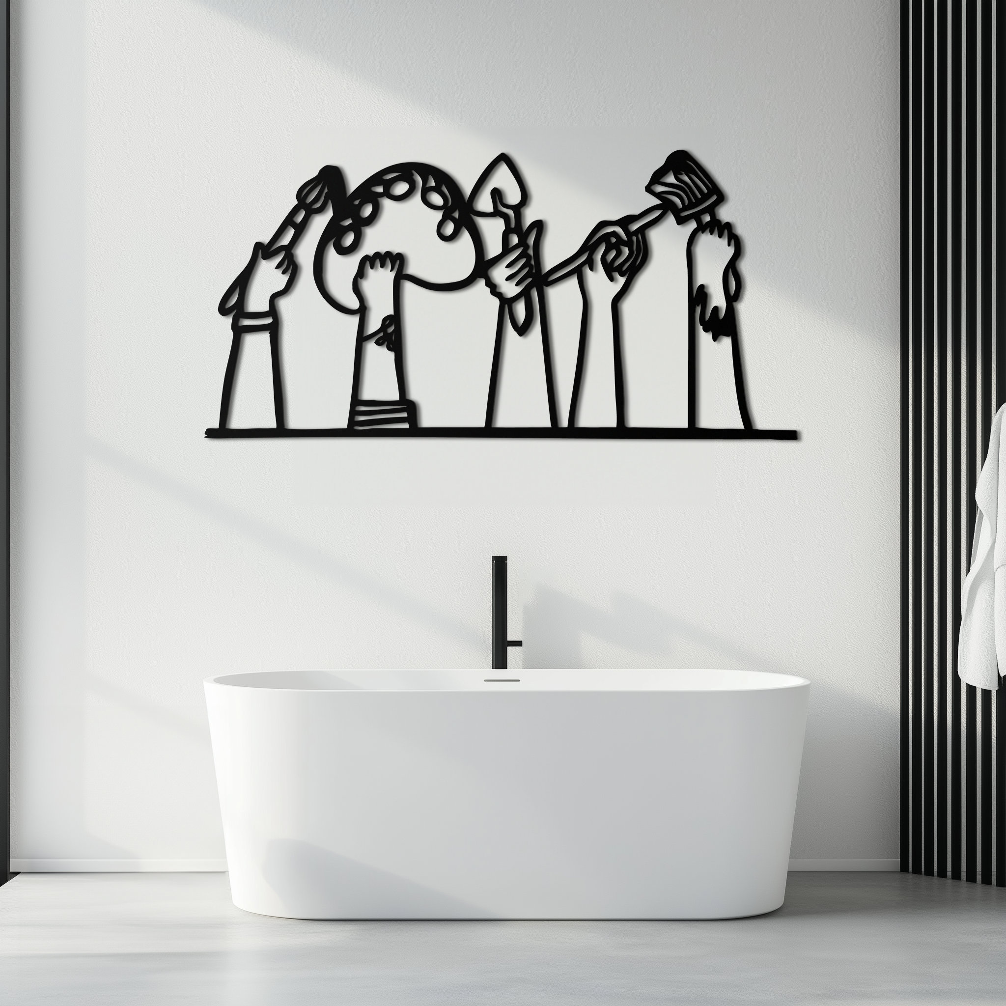 Paint Brushes Metal Wall Art – Creative Studio Decor for Artists and Art Lovers- KAF652