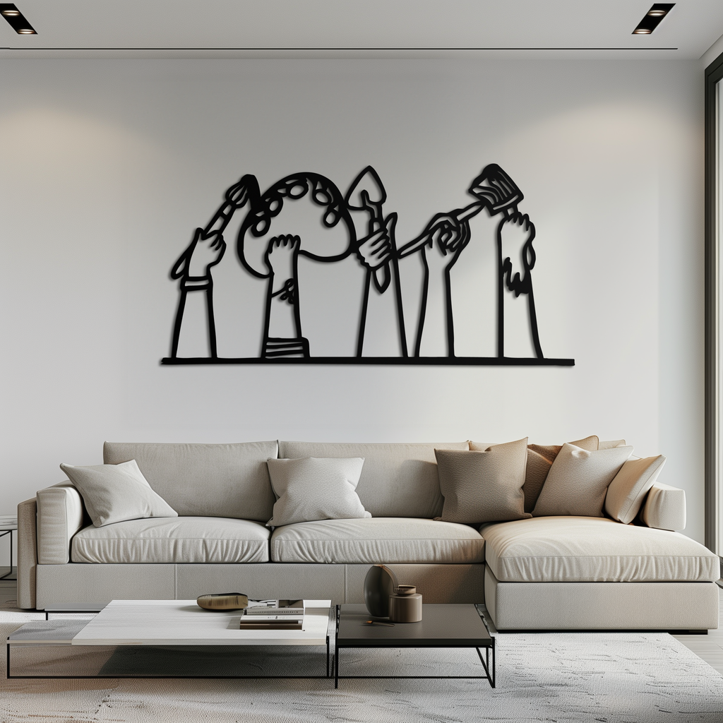 Paint Brushes Metal Wall Art – Creative Studio Decor for Artists and Art Lovers- KAF652