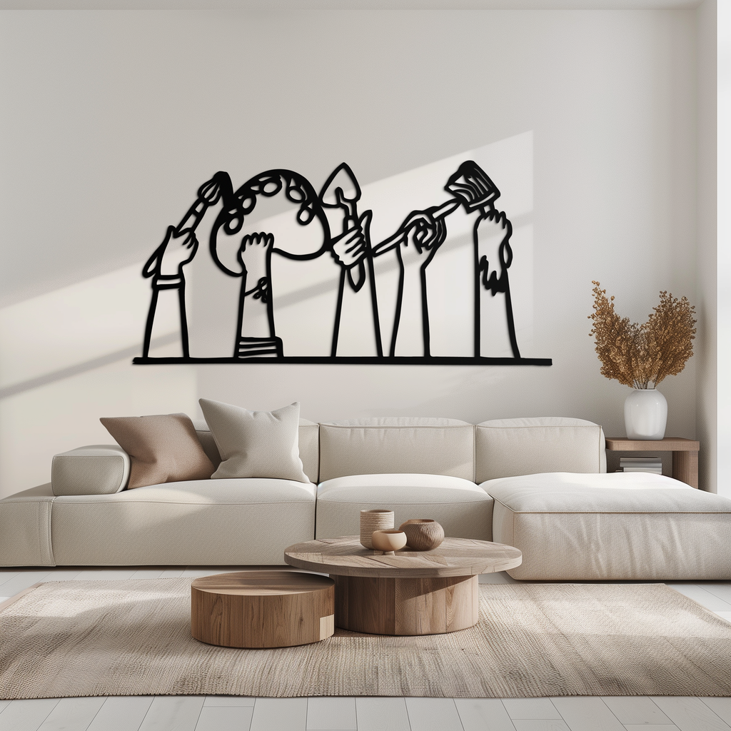 Paint Brushes Metal Wall Art – Creative Studio Decor for Artists and Art Lovers- KAF652