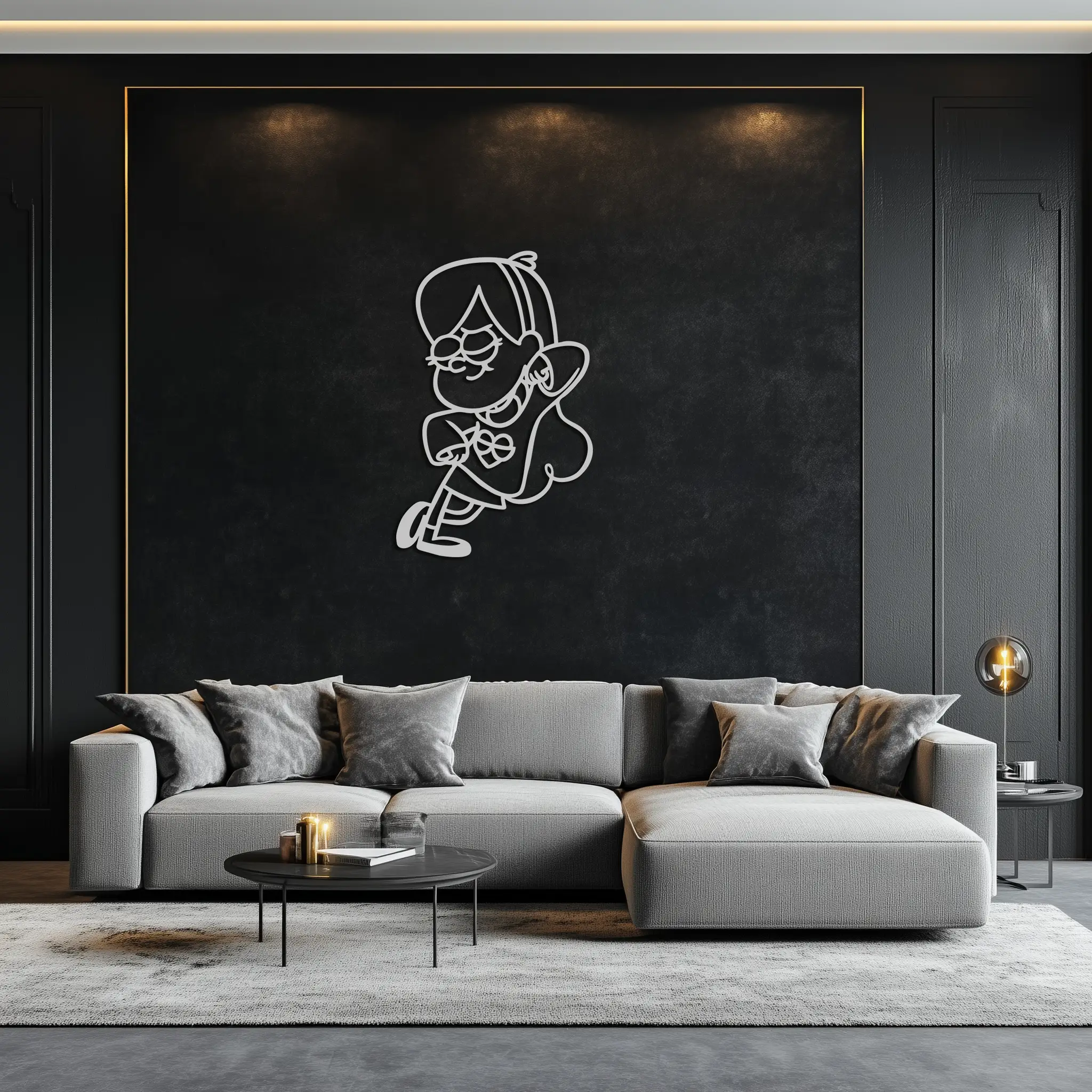 Mabel Pines Metal Wall Art – Gravity Falls-Inspired Playful Silhouette for Fans- KAF655