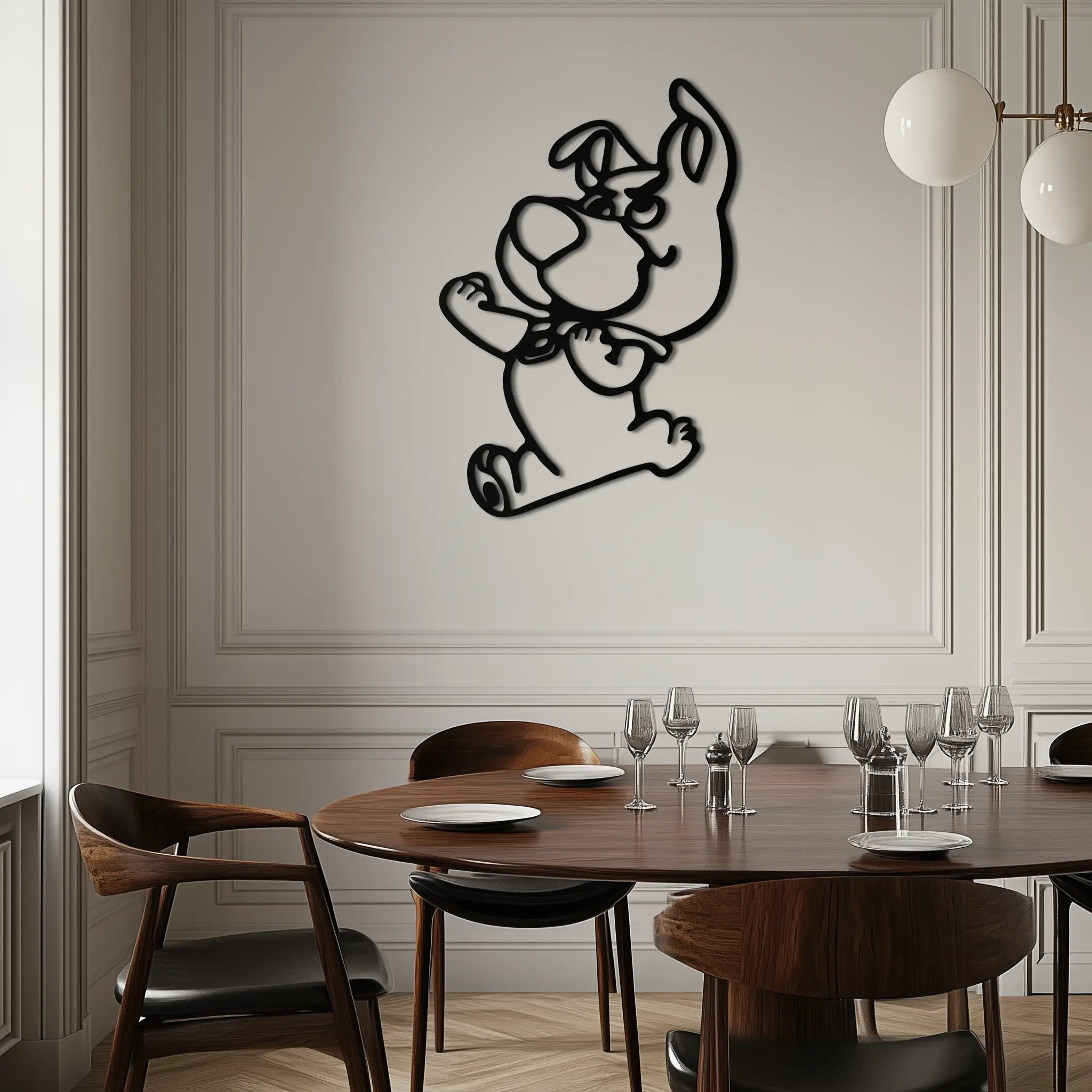 Scrappy-Doo Metal Wall Art – Playful Cartoon Character Silhouette for Fans- KAF658