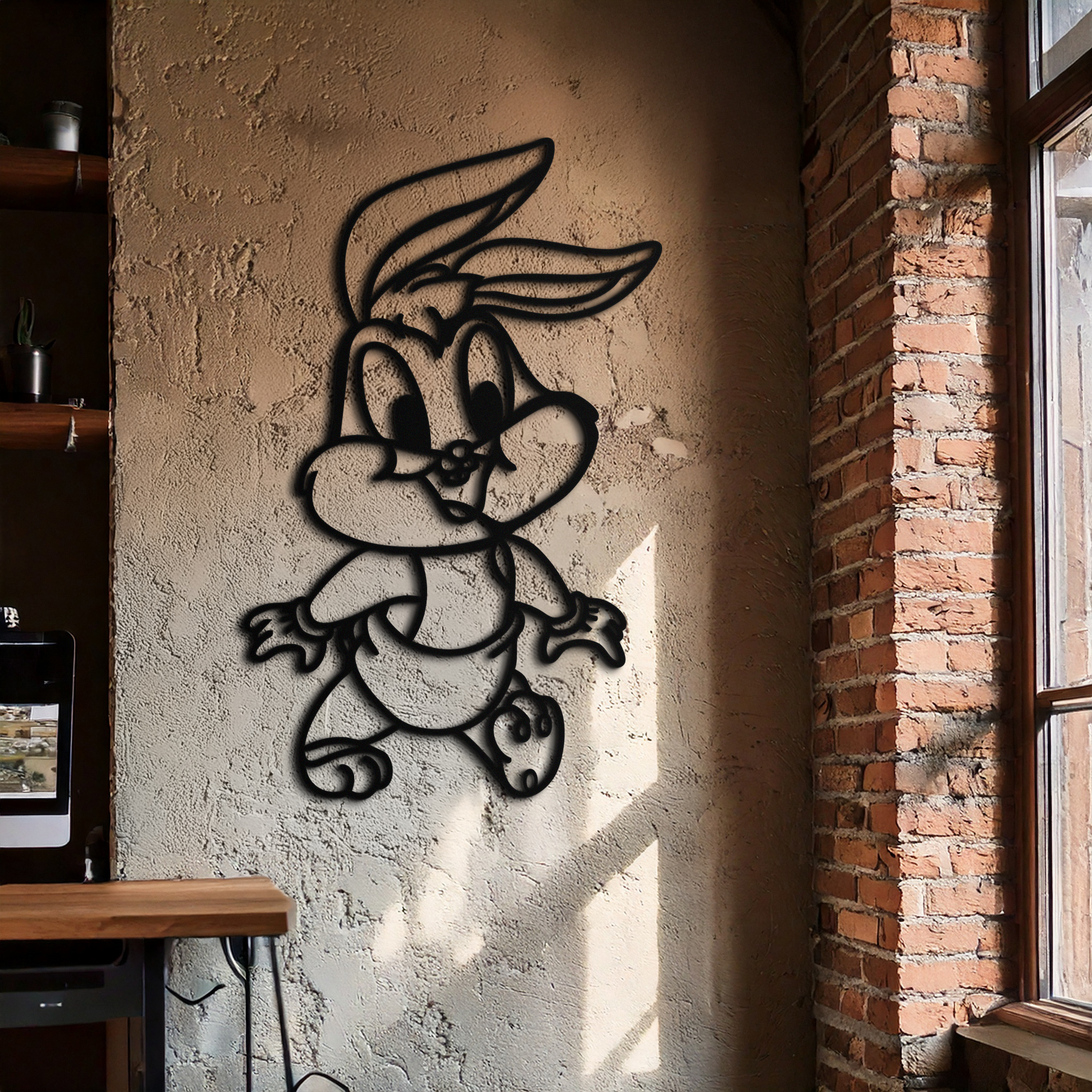 Baby Bugs Bunny Metal Wall Art – Classic Cartoon Character Silhouette for Fans- KAF659