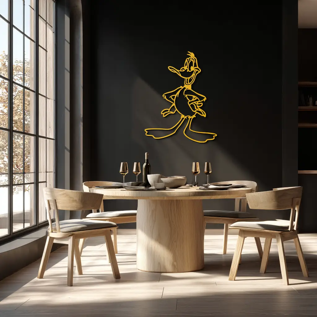 Daffy Duck Metal Wall Art – Classic Cartoon Character Silhouette for Fans- KAF663