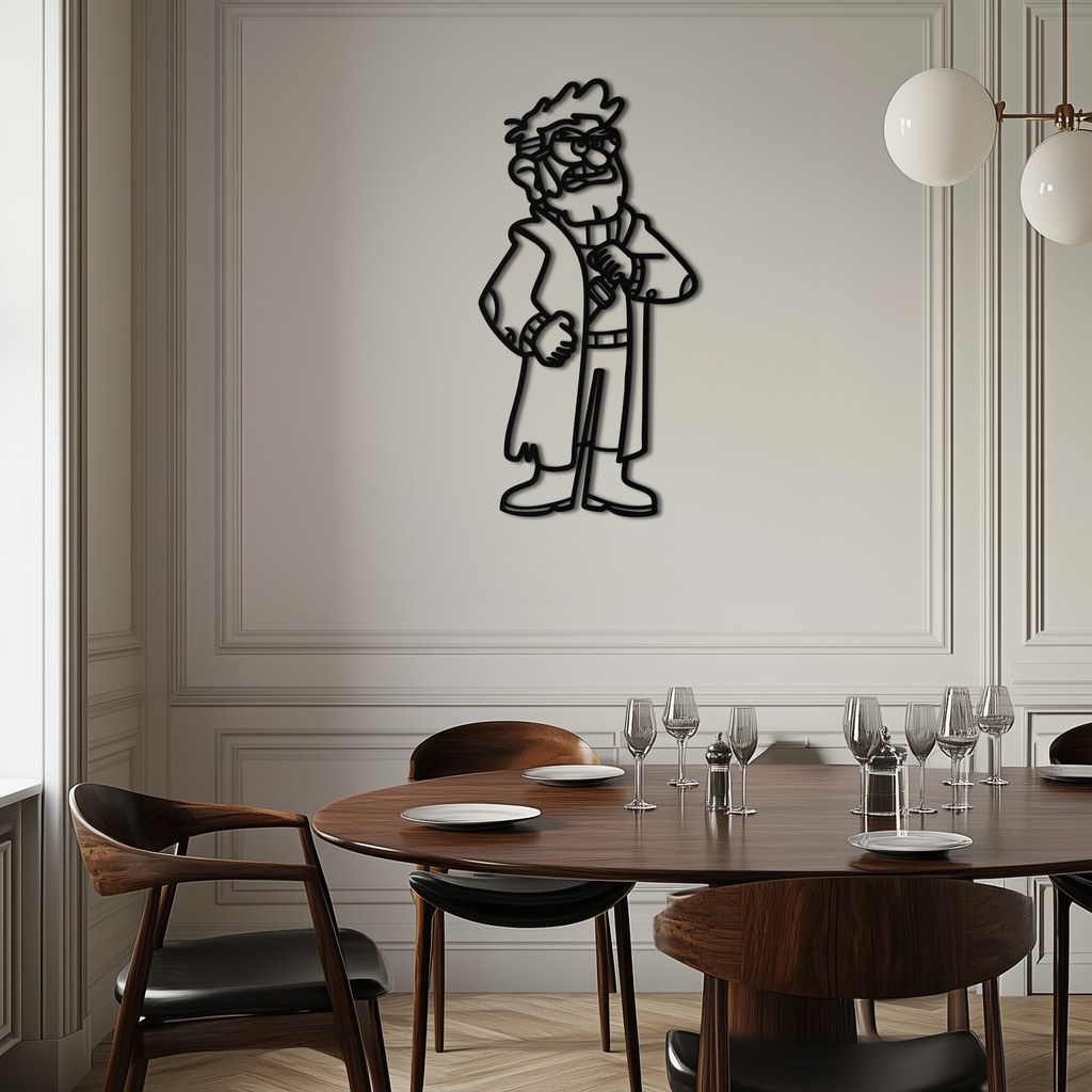 Stanford Pines Metal Wall Art – Gravity Falls-Inspired Silhouette for Fans- KAF664