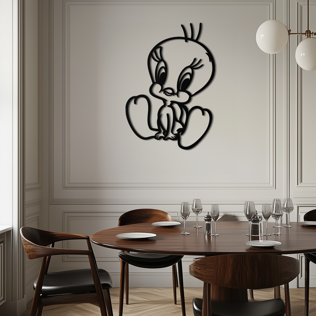 Tweety Bird Metal Wall Art – Classic Cartoon Character Silhouette for Fans- KAF666