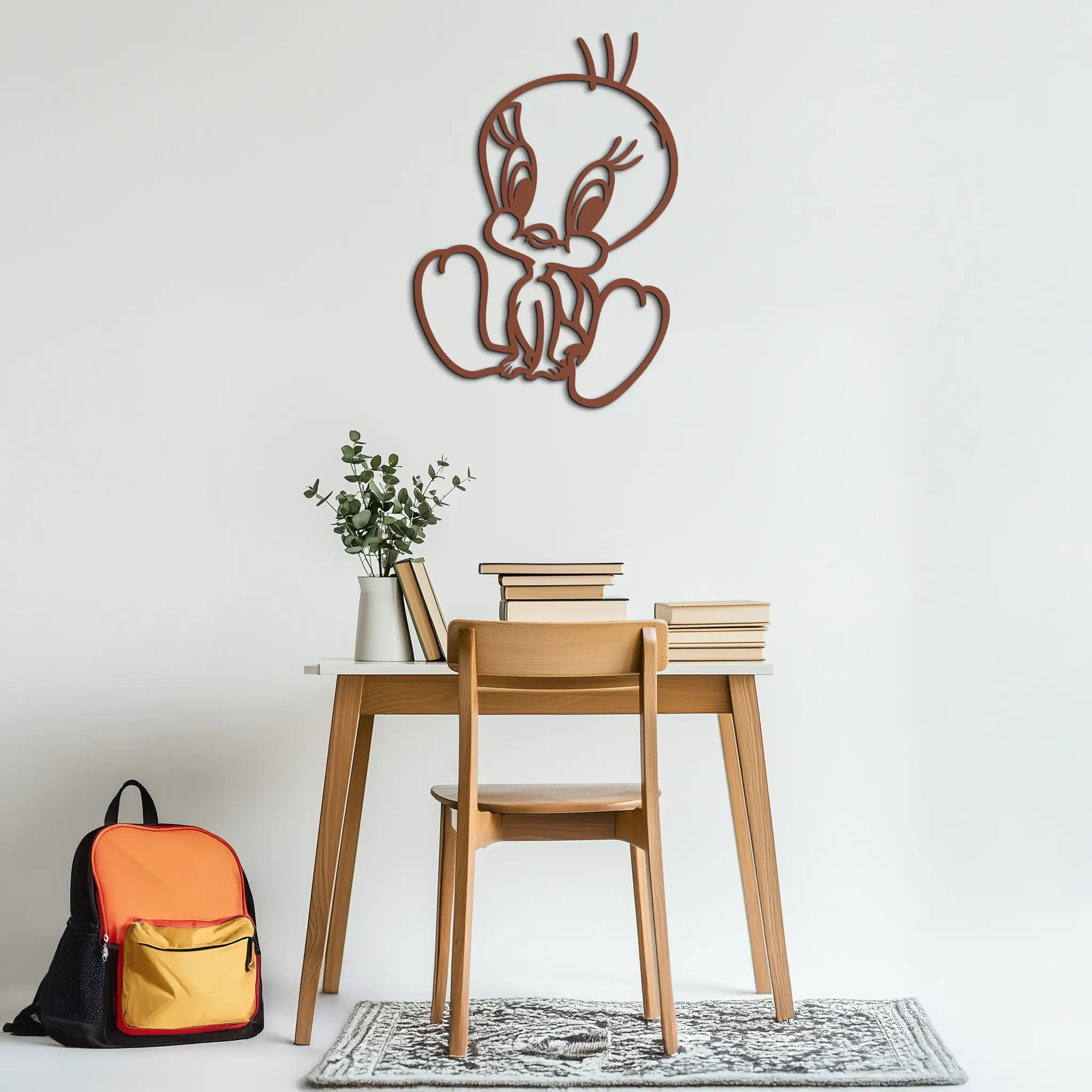 Tweety Bird Metal Wall Art – Classic Cartoon Character Silhouette for Fans- KAF666