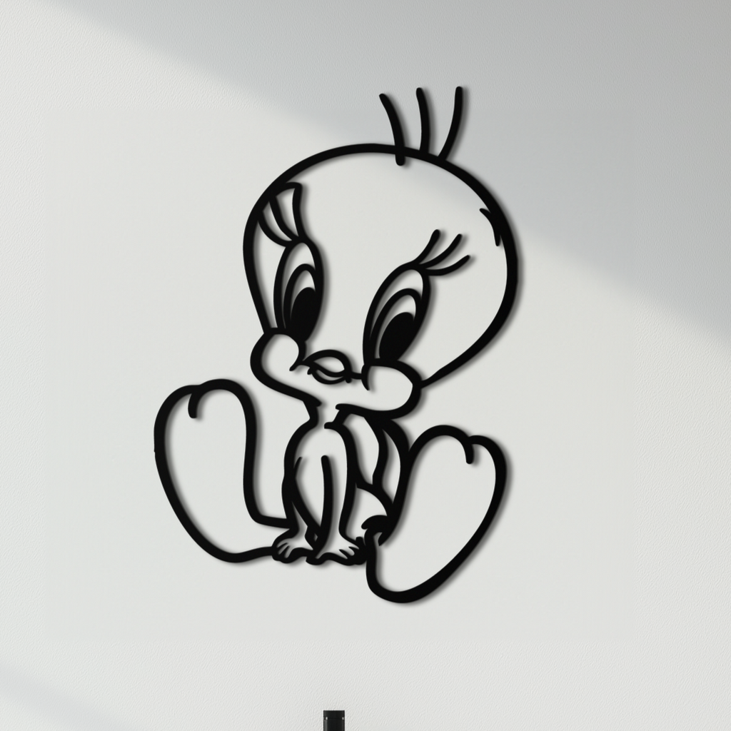 Tweety Bird Metal Wall Art – Classic Cartoon Character Silhouette for Fans- KAF666