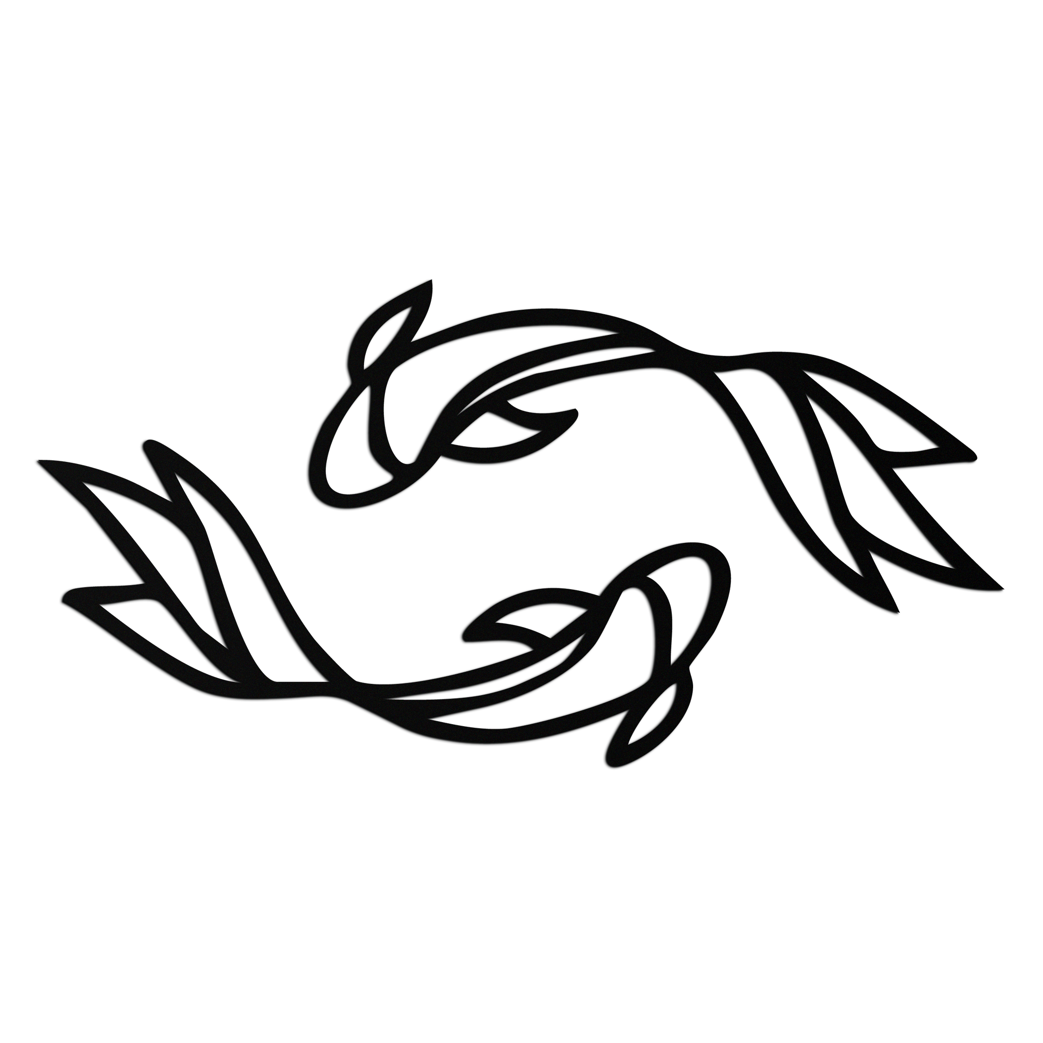 Koi Fish Metal Wall Art – Elegant Silhouette Design for Nature Lovers- KAF667