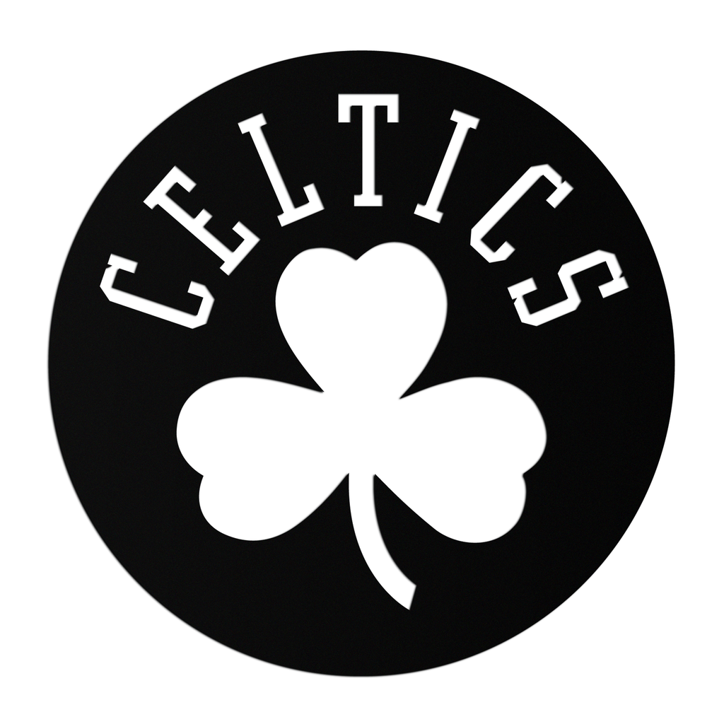 Celtics Shamrock Emblem Metal Wall Art – Bold Round Sports Decor for Fans- KAF671