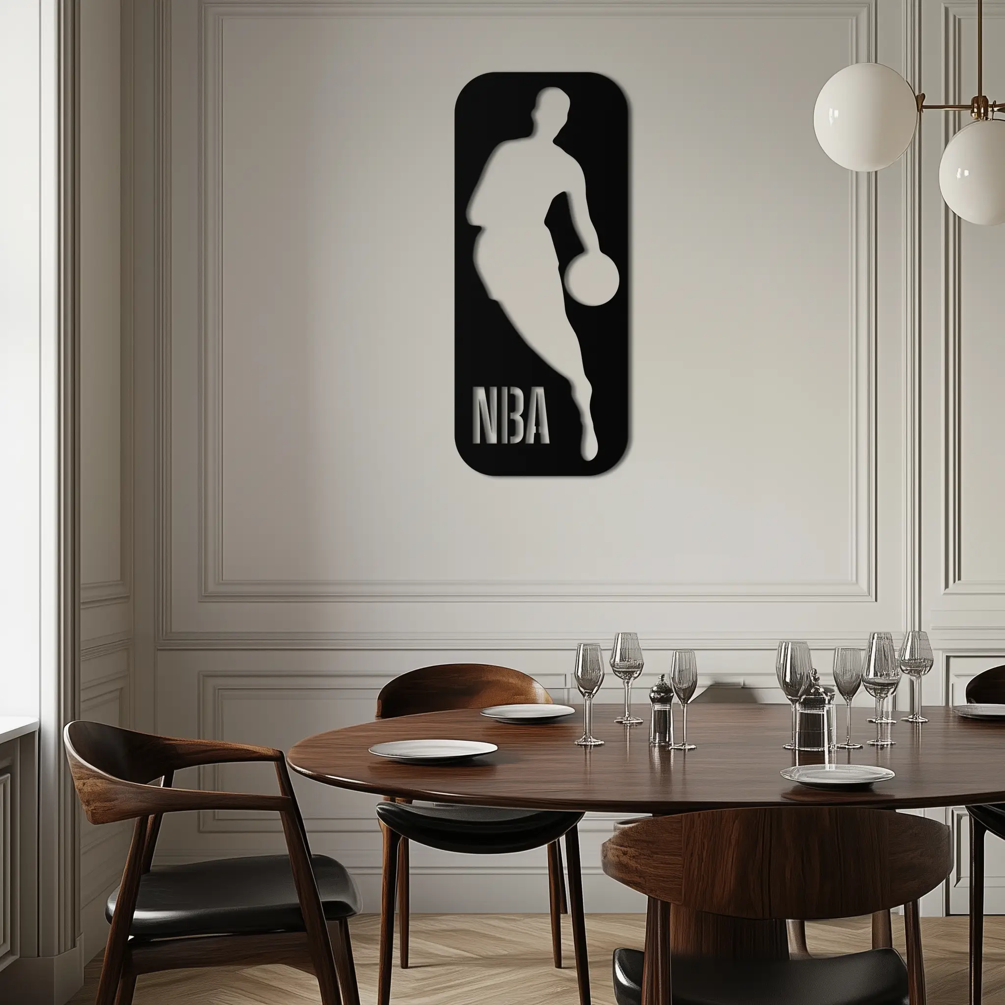 NBA Basketball Player Silhouette Metal Wall Art – Iconic Sports Decor for Game Rooms- KAF676