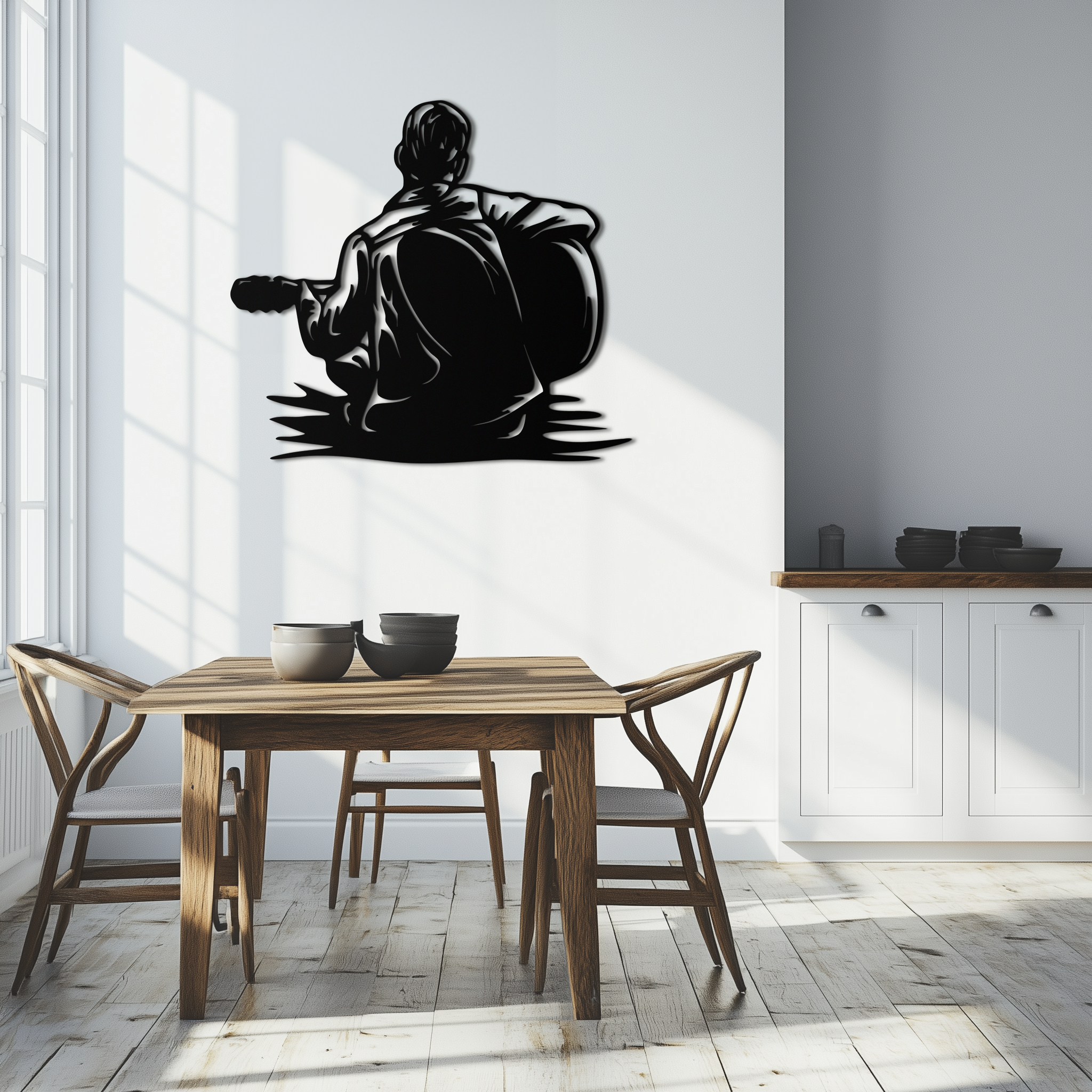 Guitar Boy Metal Wall Art – Musical Silhouette Design for Kids’ Rooms and Music Corners- KAF697