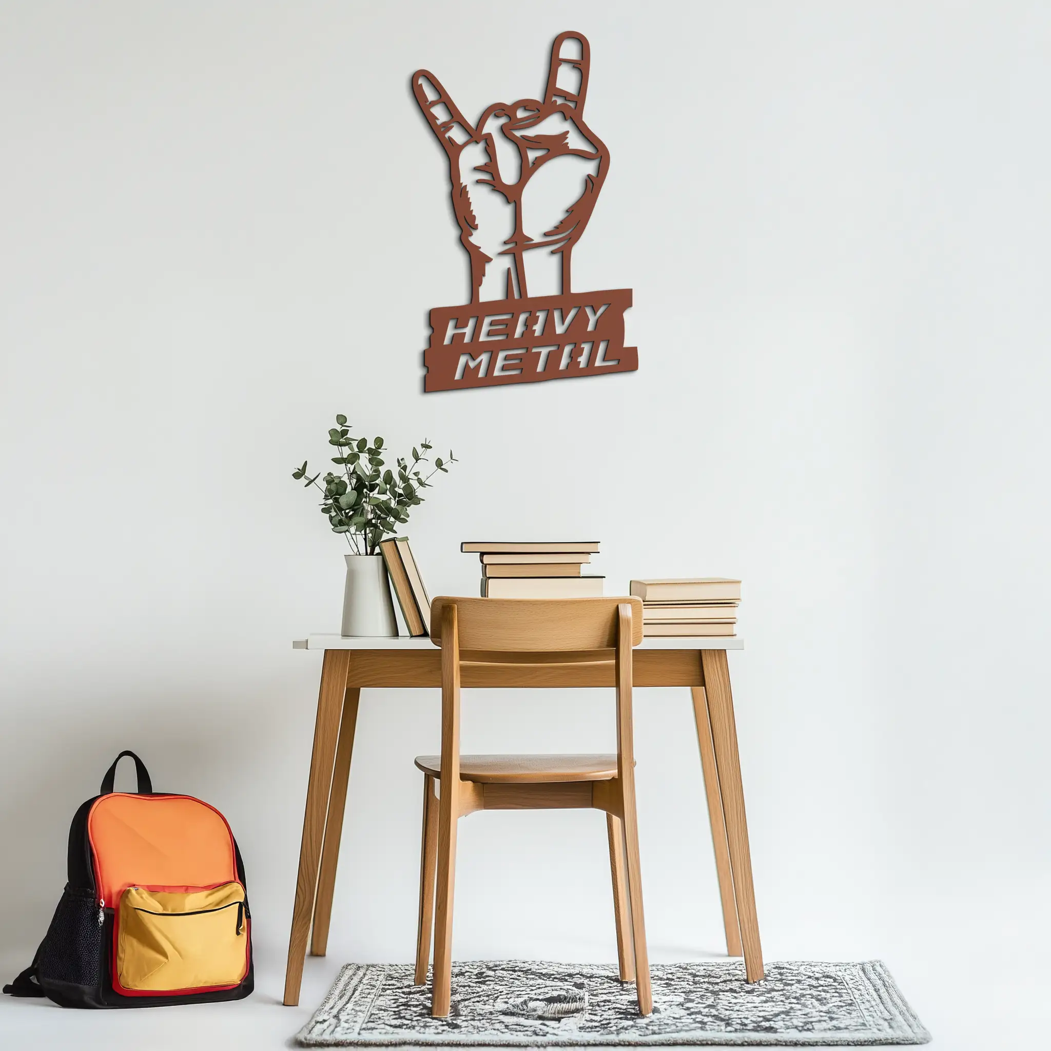 Heavy Metal Hand Sign Metal Wall Art – Bold Rock-Inspired Décor for Music Lovers- KAF700