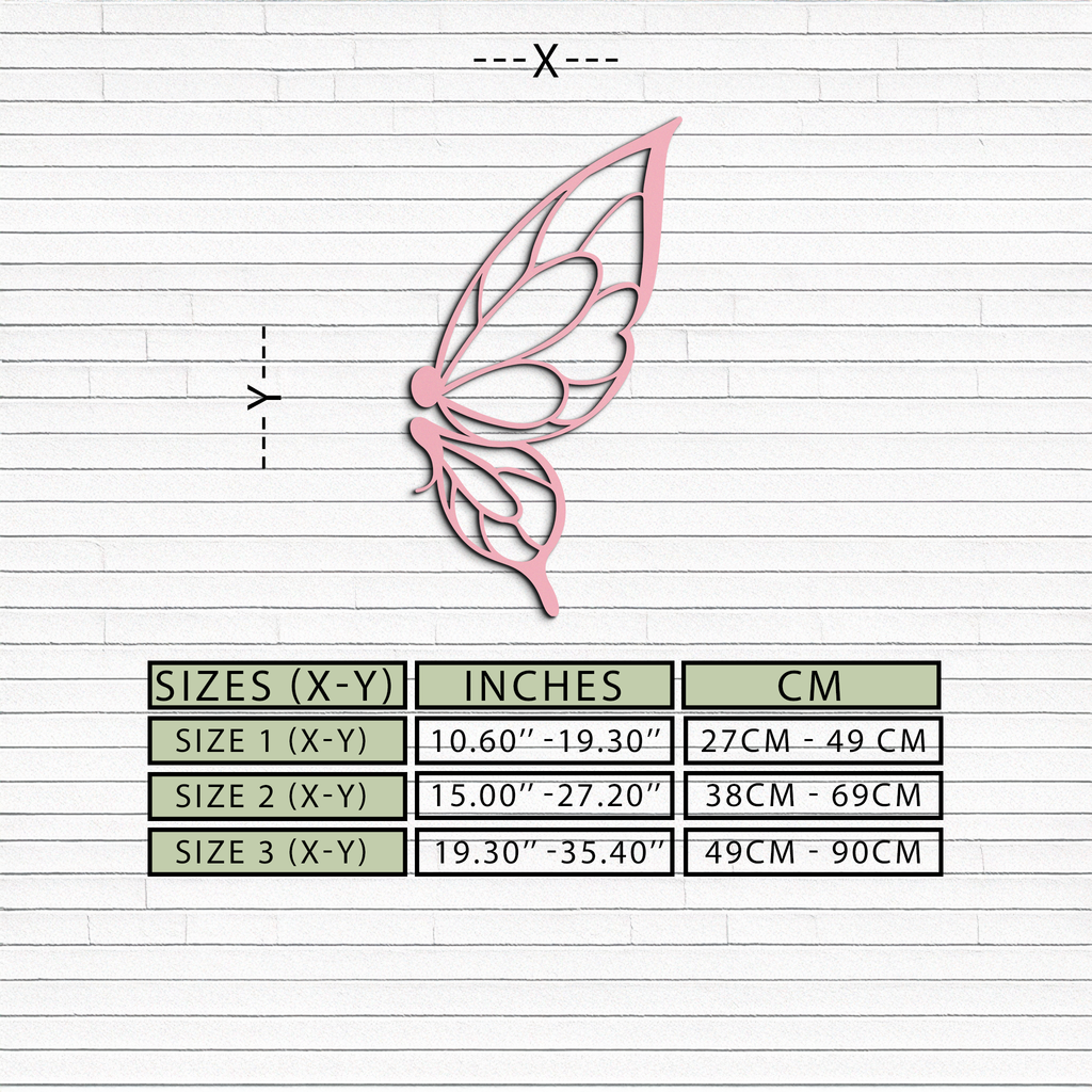 Pink Butterfly Wing Metal Wall Art – Elegant Nature-Inspired Decor - KAFGP003