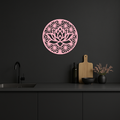 Pink Lotus Flower Metal Wall Art – Elegant Spiritual Bloom Design - KAFGP006