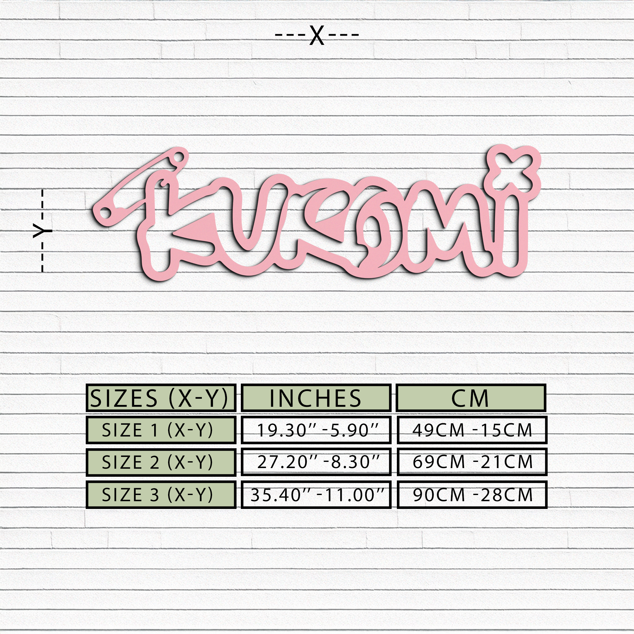Pink Kuromi Metal Wall Art – Playful Character Typography Decor - KAFGP012