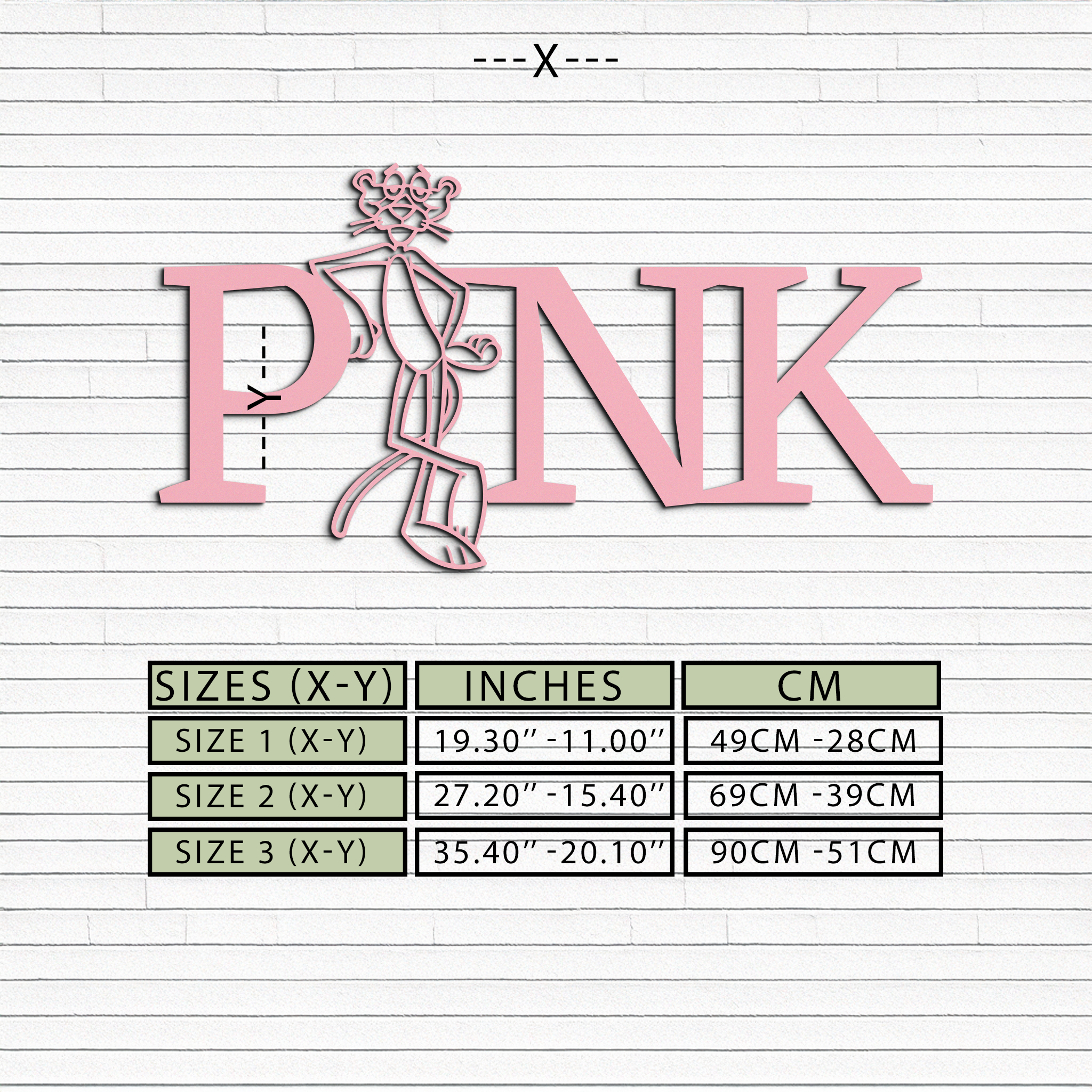 Pink Panther Metal Wall Art – Iconic Character with PINK Typography - KAFGP013