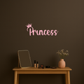 Pink Princess Metal Wall Art – Elegant Typography Silhouette Decor - KAFGP014