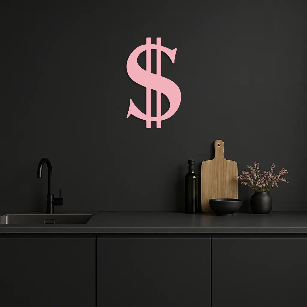 Dollar Sign Metal Wall Art – Money Symbol Modern Decor - KAFGP027