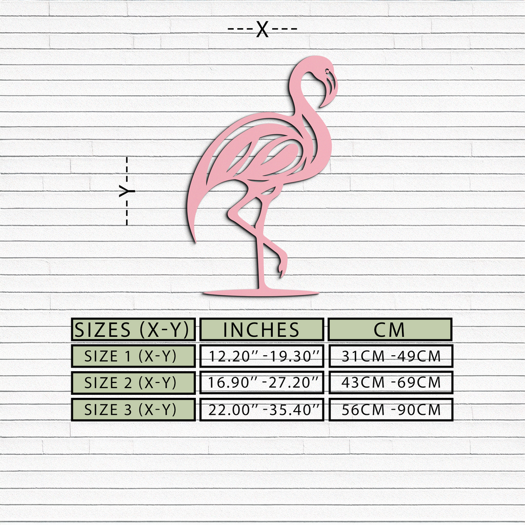Flamingo Silhouette Metal Wall Art – Elegant Bird Design - KAFGP031
