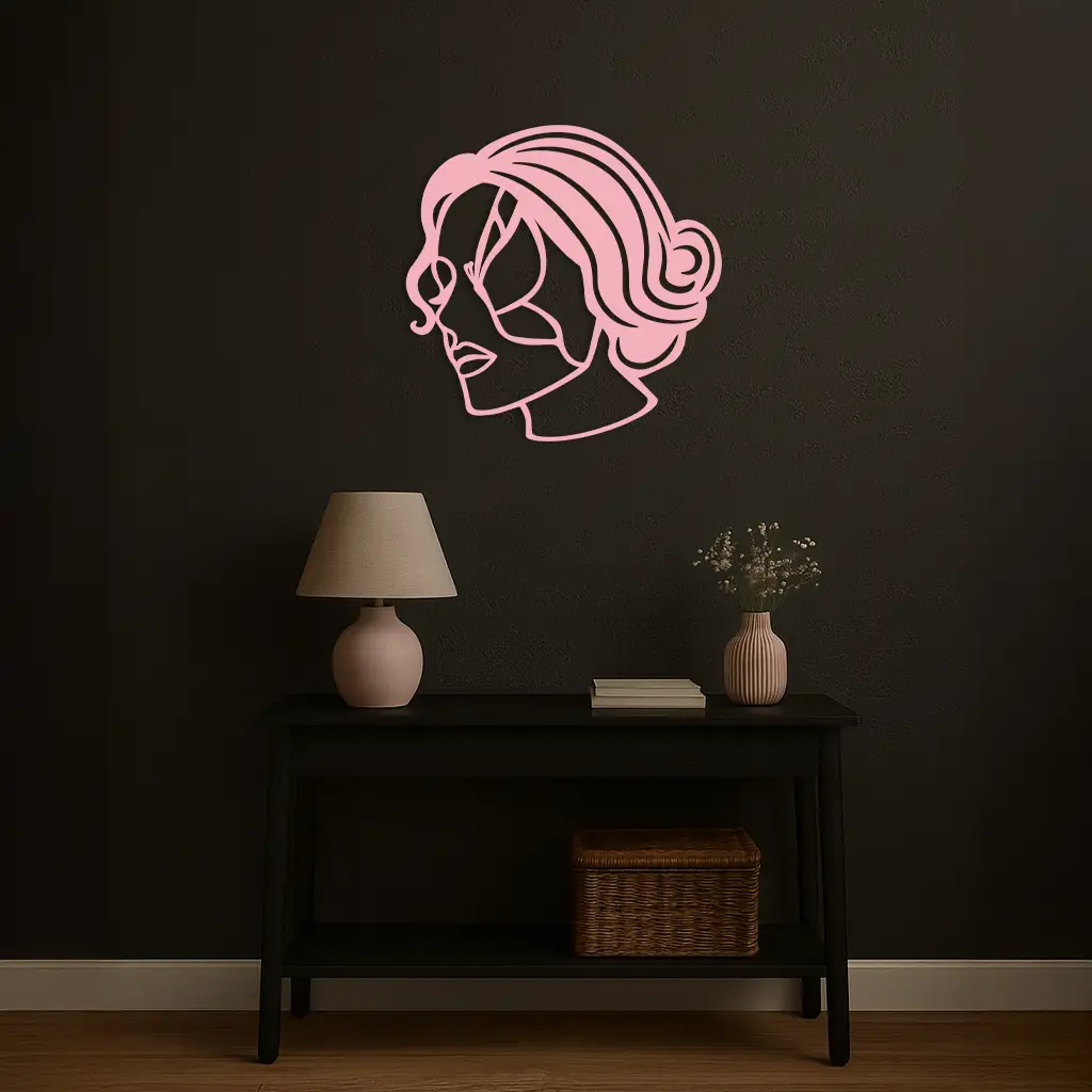Butterfly Woman Face Silhouette Metal Wall Art – Modern Feminine Design - KAFGP039