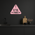 Girl Power Triangle Silhouette Metal Wall Art – Feminist Symbol Design - KAFGP040