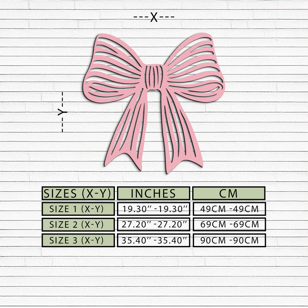 Elegant Bow Silhouette Metal Wall Art – Decorative Ribbon Design - KAFGP047