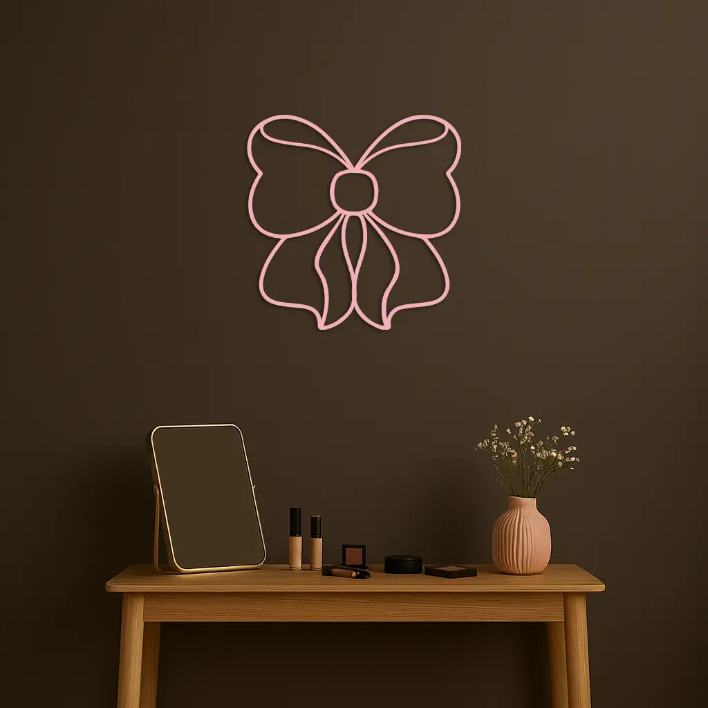 Bow Silhouette Metal Wall Art – Elegant Ribbon Design - KAFGP048