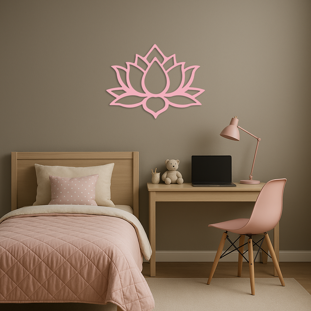 Lotus Flower Silhouette Metal Wall Art – Spiritual Nature-Inspired Design - KAFGP052