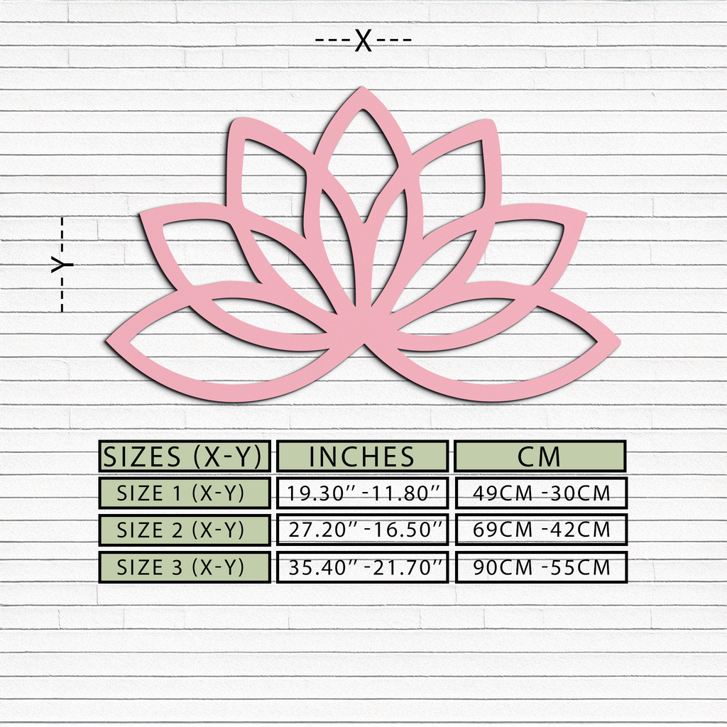 Minimal Lotus Silhouette Metal Wall Art – Elegant Flower Design - KAFGP054