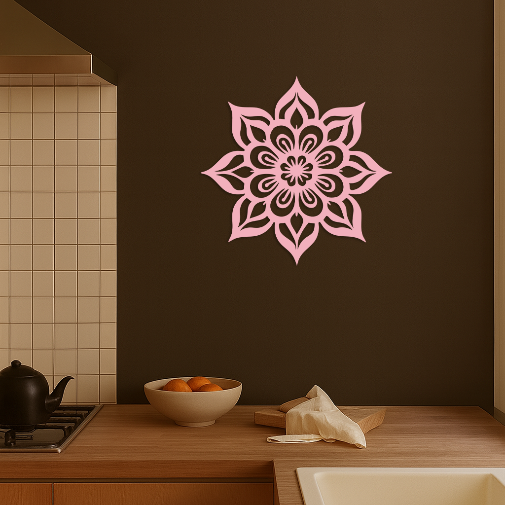 Lotus Mandala Metal Wall Art – Floral Geometric Silhouette - KAFGP059