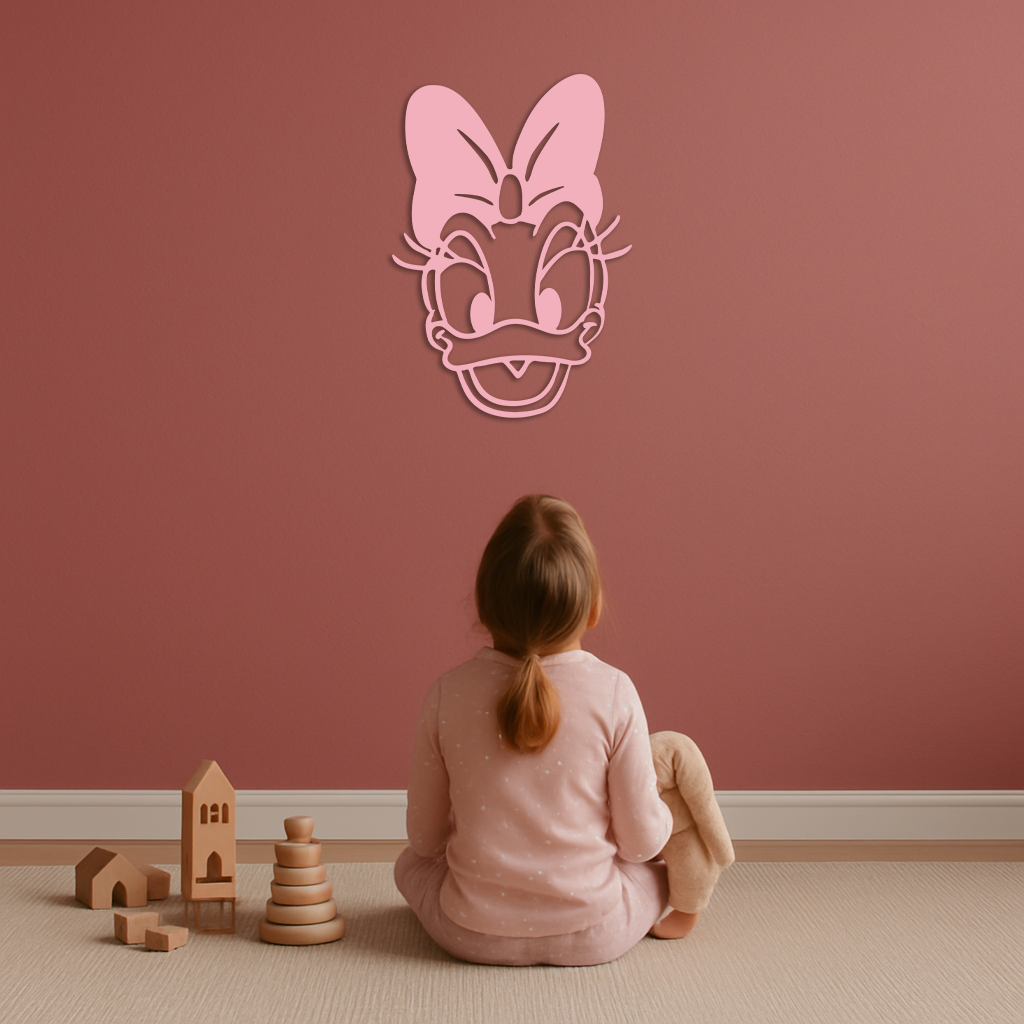 Daisy Duck Silhouette Metal Wall Art – Cartoon Character Design - KAFGP063
