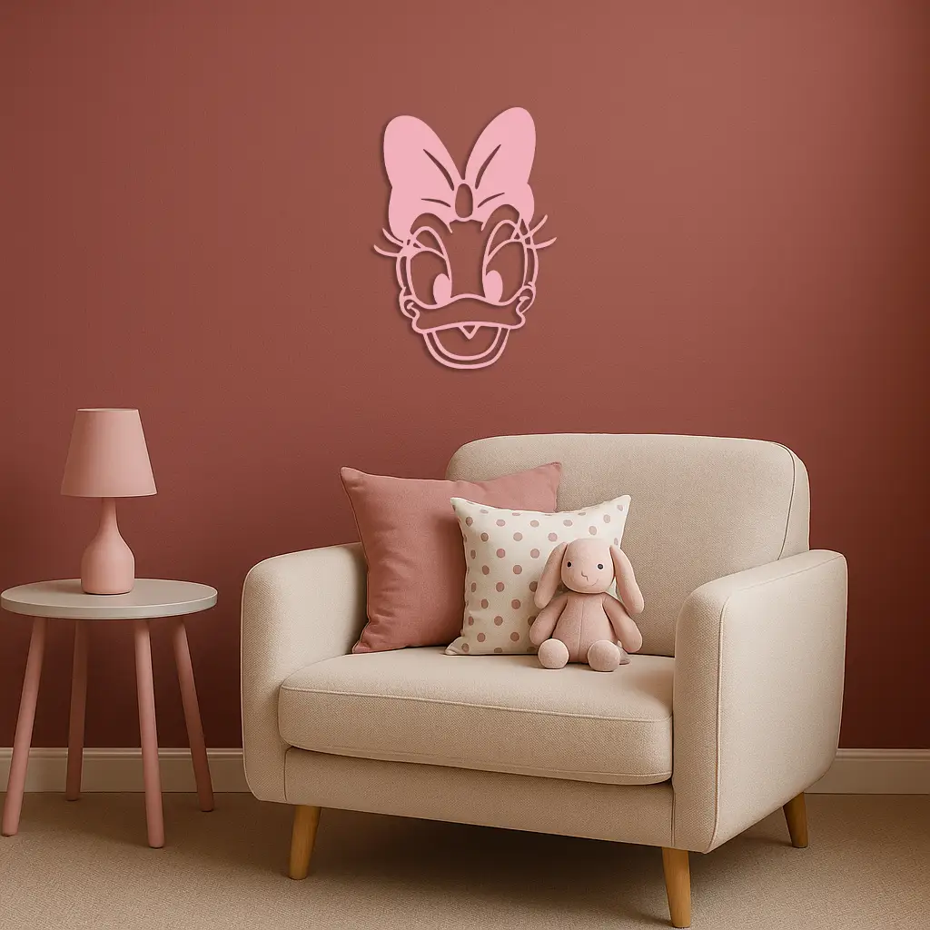 Daisy Duck Silhouette Metal Wall Art – Cartoon Character Design - KAFGP063