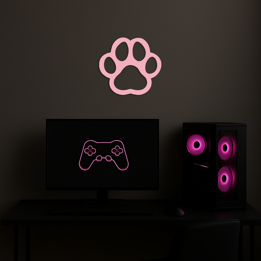 Paw Print Silhouette Metal Wall Art – Minimal Pet Lover Home Decor - KAFGP064