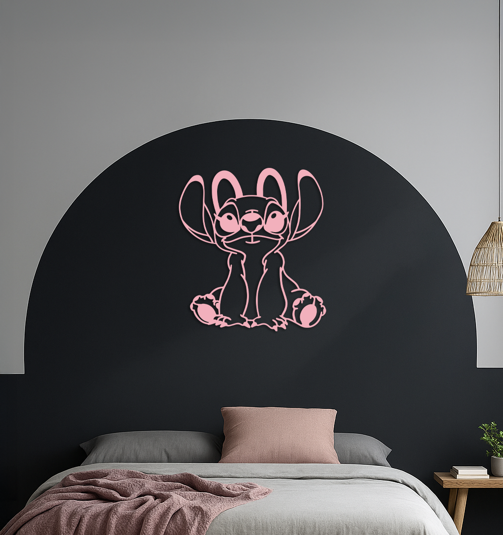 Stitch Silhouette Metal Wall Art – Cute Cartoon Character Design - KAFGP067