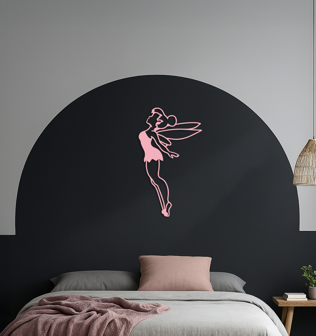 Tinker Bell Silhouette Metal Wall Art – Magical Fairy Home Decor - KAFGP073
