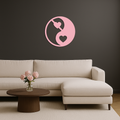 Yin Yang Heart Symbol Metal Wall Art – Modern Love Balance Decor - KAFGP075