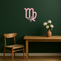 Virgo Zodiac Symbol Metal Wall Art – Floral Virgo Sign Decor - KAFGP079