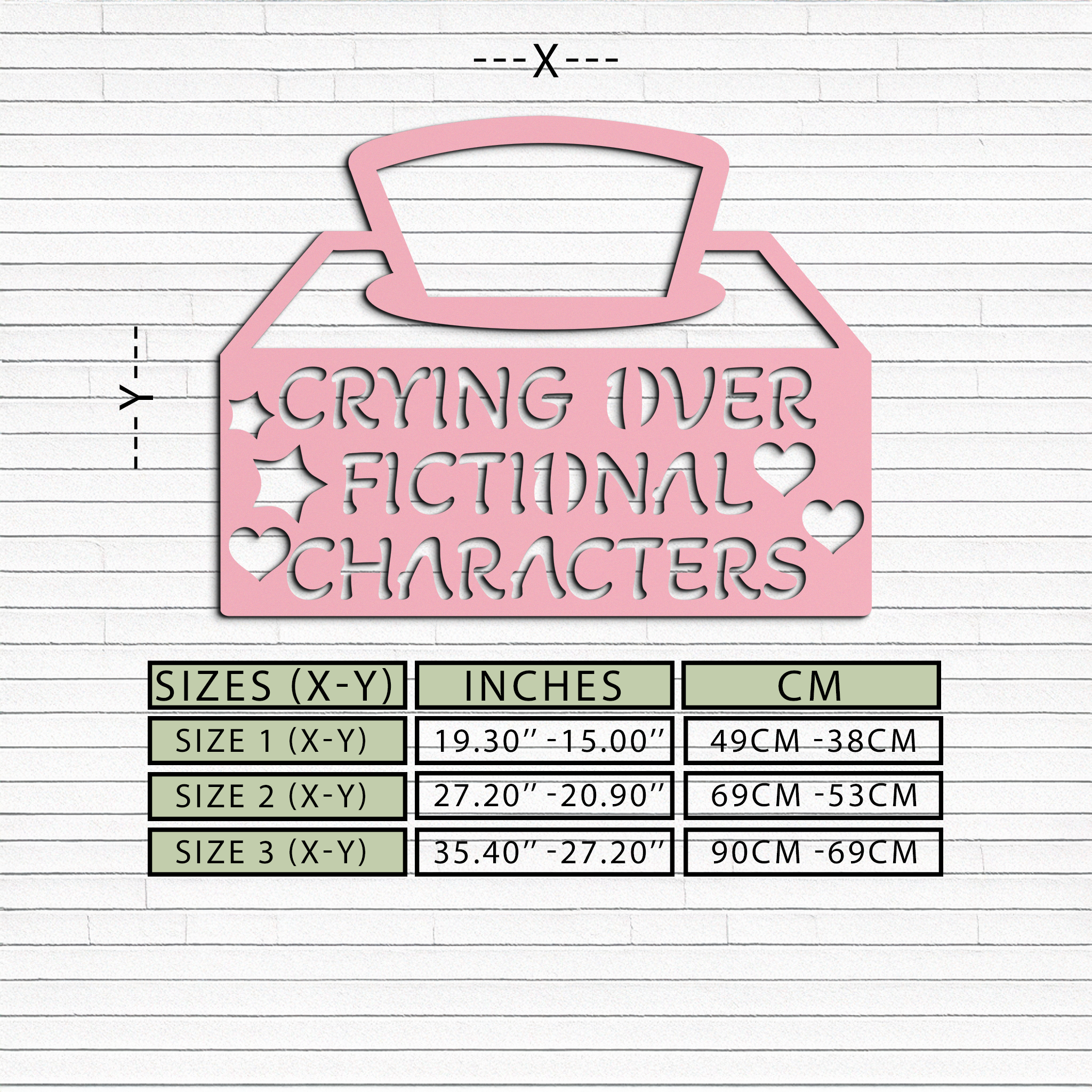 Crying Over Fictional Characters Metal Wall Art – Book & Movie Lovers Quote Decor - KAFGP090