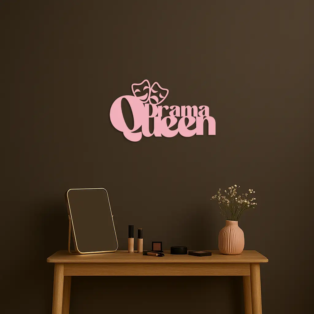 Drama Queen Metal Wall Art – Theatrical Comedy & Tragedy Mask Design - KAFGP093