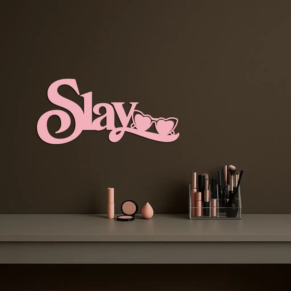 Slay Metal Wall Art – Heart Sunglasses Statement Design - KAFGP107
