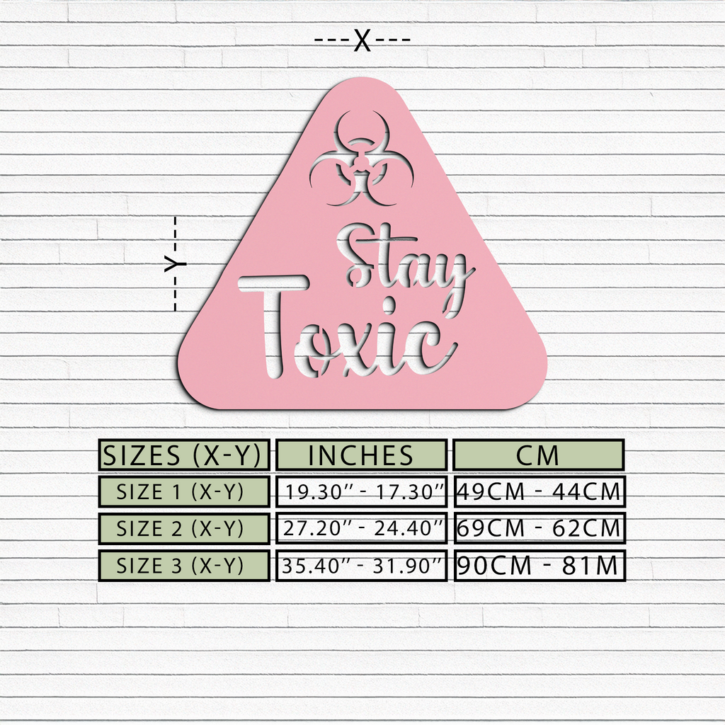 Stay Toxic Warning Sign Metal Wall Art – Bold Caution Style Decor - KAFGP109