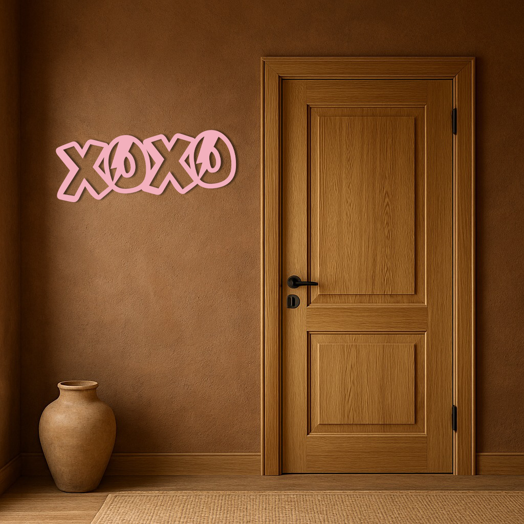 XOXO Word Art Metal Wall Decor – Modern Love Quote Design - KAFGP114