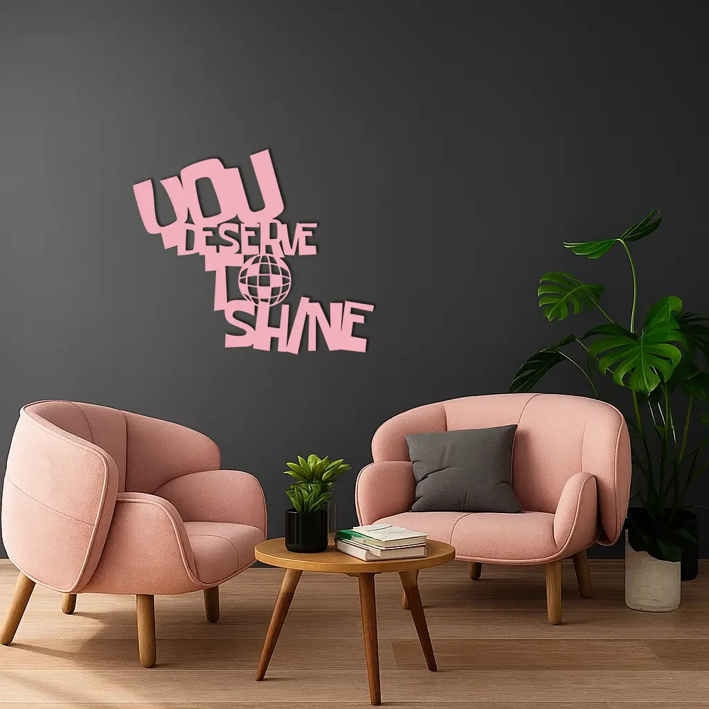 You Deserve to Shine Metal Wall Art – Motivational Disco Ball Design - KAFGP115