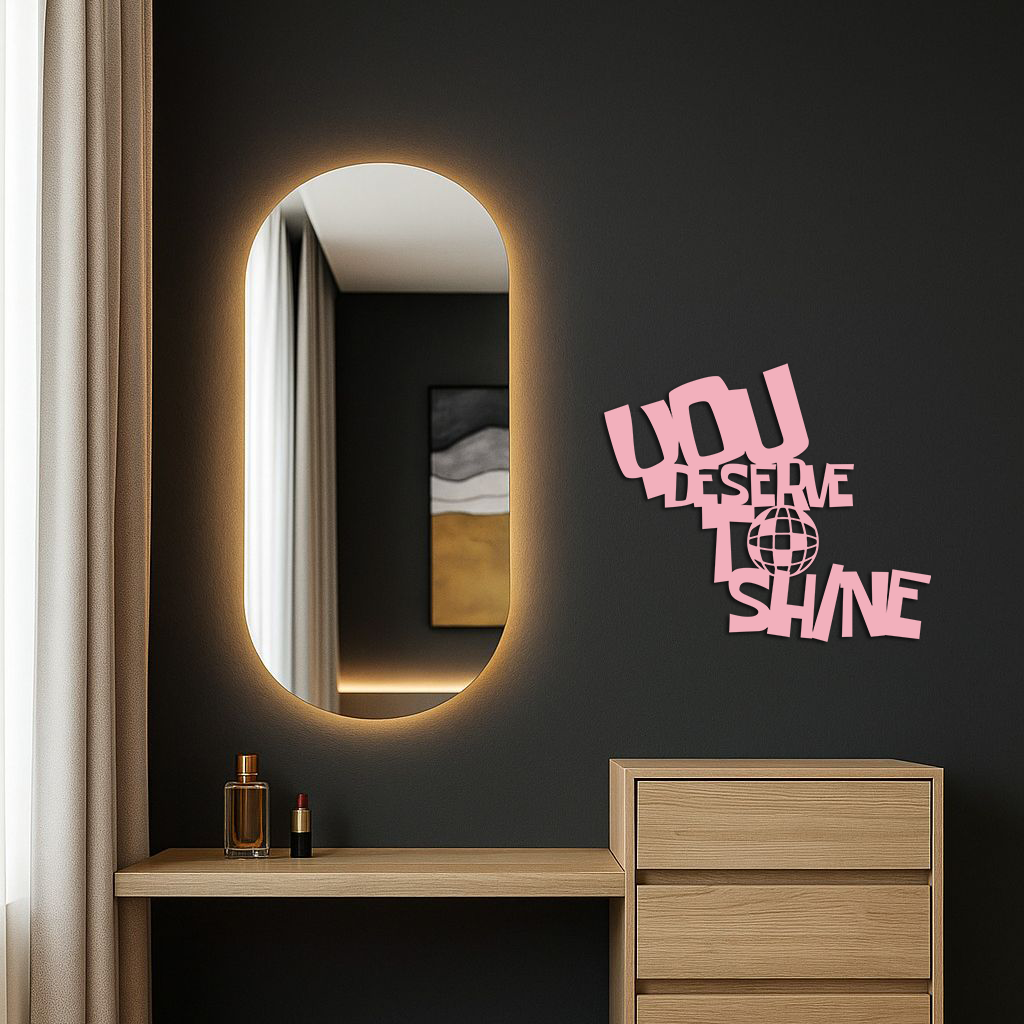 You Deserve to Shine Metal Wall Art – Motivational Disco Ball Design - KAFGP115