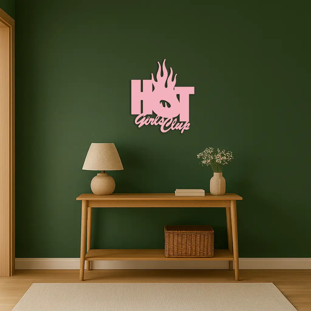 Hot Girls Club Metal Wall Art – Feminine Neon Style Home Decor - KAFGP123