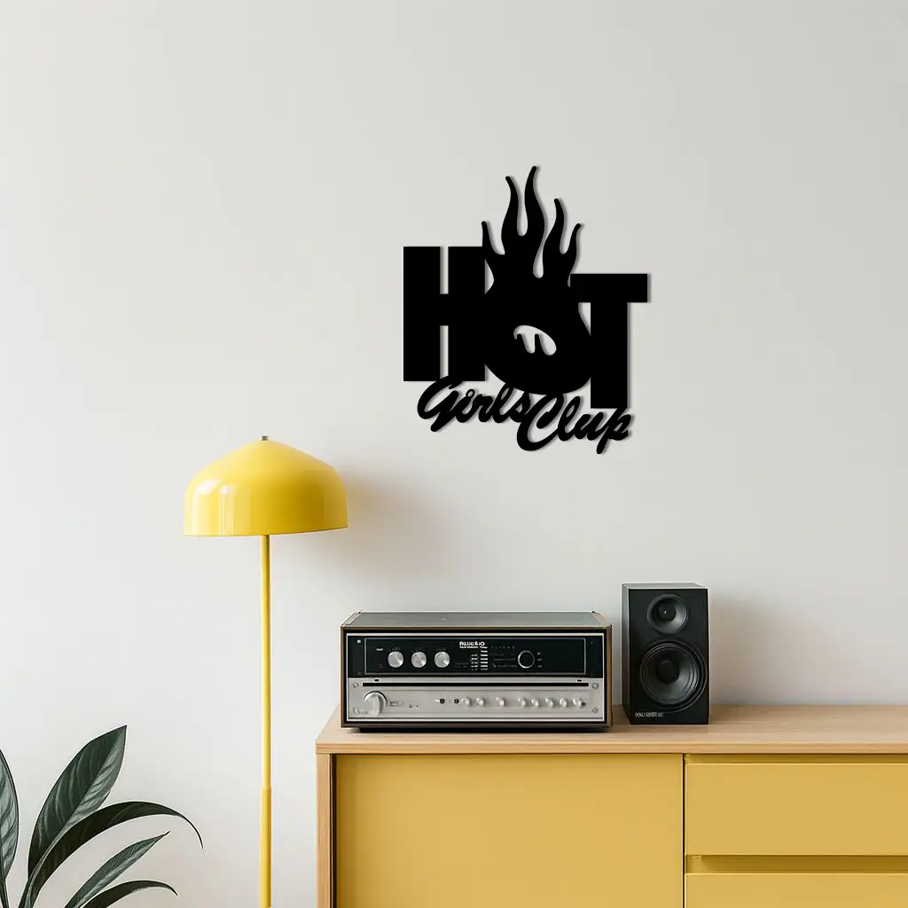 Hot Girls Club Metal Wall Art – Feminine Neon Style Home Decor - KAFGP123